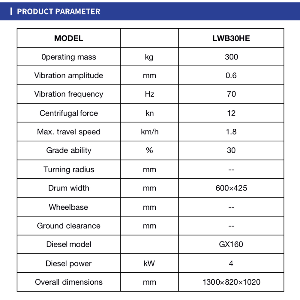 SINOMACH 0.3ton LWB30HE China Suppliers Mini vibratory road rollers compactors