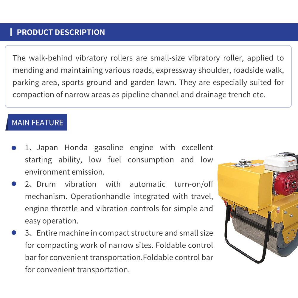 SINOMACH 0.3ton LWB30HE China Suppliers Mini vibratory road rollers compactors