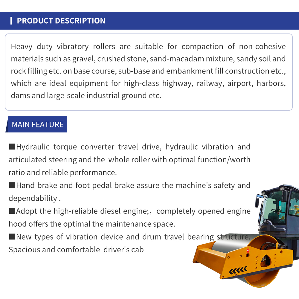 SINOMACH 10 ton Single Drum Vibratory Rollers compactors LSS210_LSS208