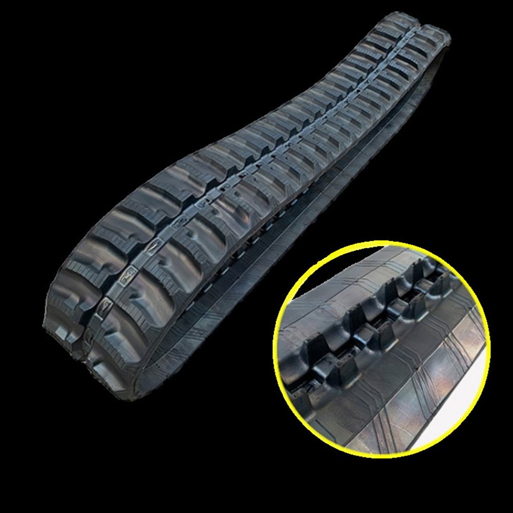 China Factory for Front Loader Bucket Teeth - Excavator natural rubber track four wheel one belt chassis accessories OEM custom rubber track – China Construction