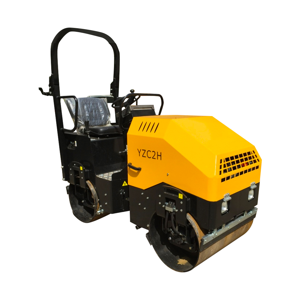SINOMACH 1.5ton Mini Hydraulic double drum vibratory road rollers for sale YZC2h
