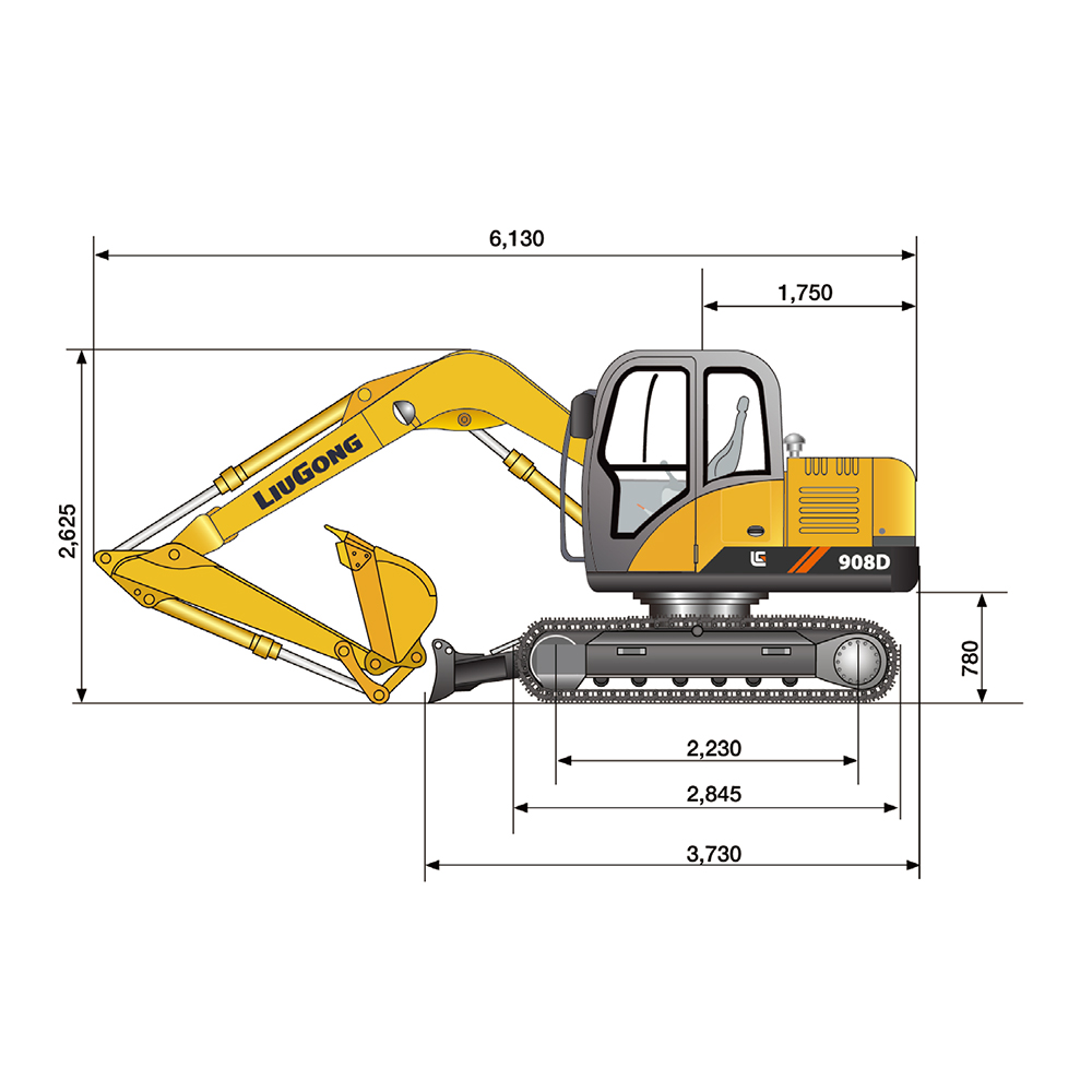Factory best selling 800kg Excavators - LIUGONG 8ton Hot Sale New Hydraulic Excavator Hydraulic Excavators digger machine 908D earthmoving machine – China Construction