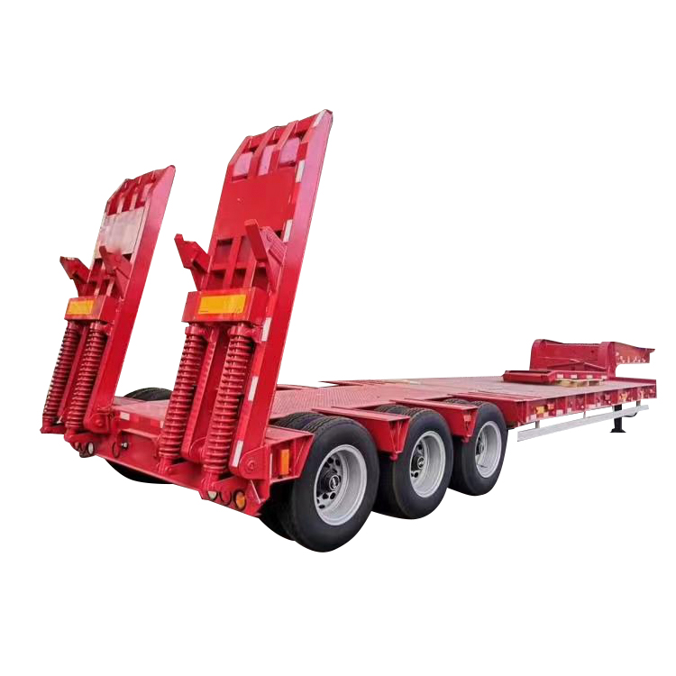 CIMC 60 Tons high quality Low Price Factory Heavy Duty truck trailers 3 Axles Low Bed Truck for sale