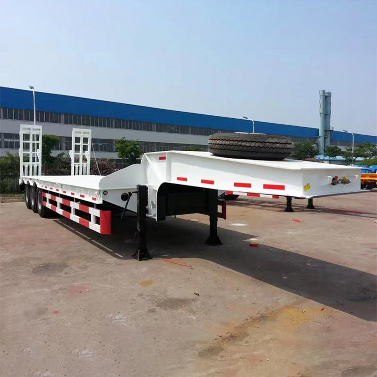 CIMC 60 Tons high quality Low Price Factory Heavy Duty truck trailers 3 Axles Low Bed Truck for sale